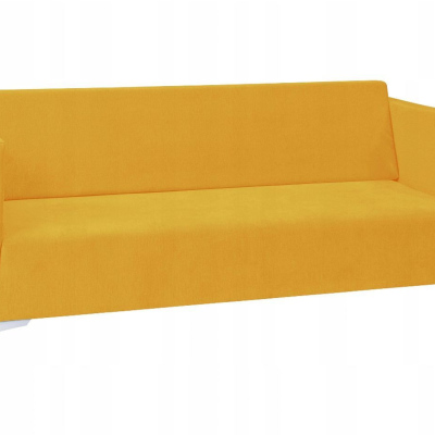 Dreisitzer-Sofa SIMON – gelb / weiße Hochglanzbeine