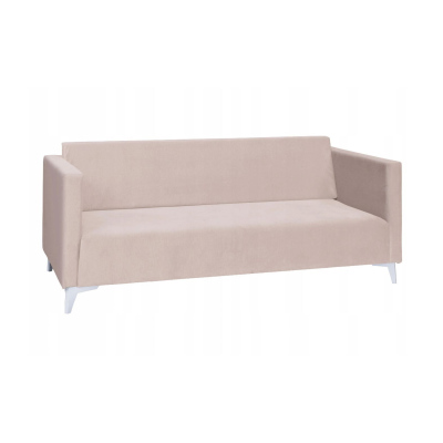 Dreisitzer-Sofa SIMON – beige / weiße Hochglanzbeine
