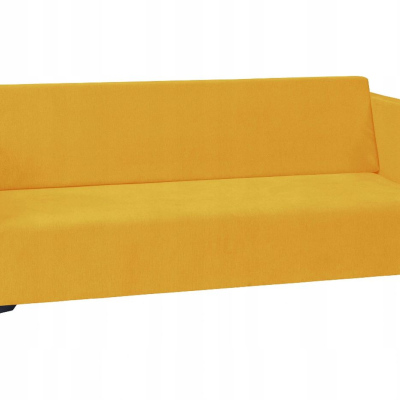 Dreisitzer-Sofa SIMON – gelb / schwarze Hochglanzbeine