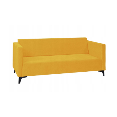 Dreisitzer-Sofa SIMON – gelb / schwarze Hochglanzbeine