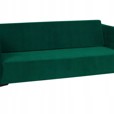 Dreisitzer-Sofa SIMON – dunkelgrün / schwarze Hochglanzbeine