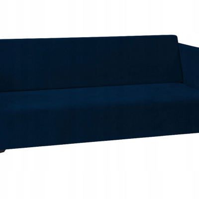 Dreisitzer-Sofa SIMON – dunkelblau / Beine in glänzendem Schwarz