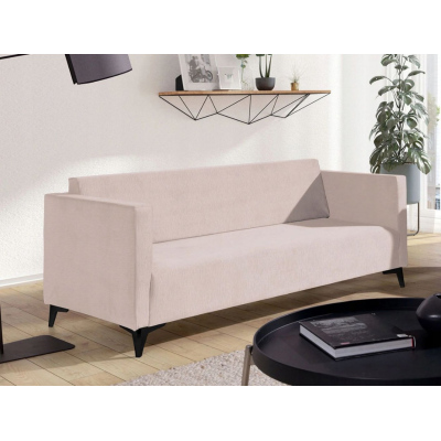 Dreisitzer-Sofa SIMON – beige / schwarze Hochglanzbeine