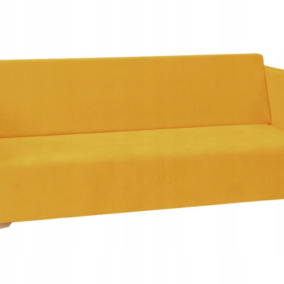 Dreisitzer-Sofa SIMON - gelb / Beine aus heller Eiche