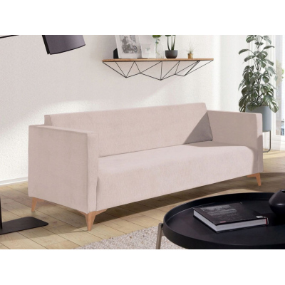 Dreisitzer-Sofa SIMON - beige / Beine aus heller Eiche