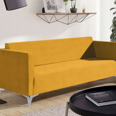 Dreisitzer-Sofa SIMON - gelb / Metallbeine