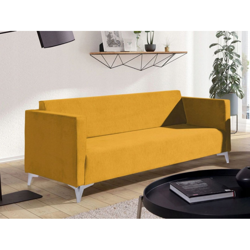 Dreisitzer-Sofa SIMON - gelb / Metallbeine
