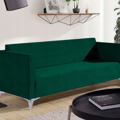 Dreisitzer-Sofa SIMON – dunkelgrün / Metallbeine