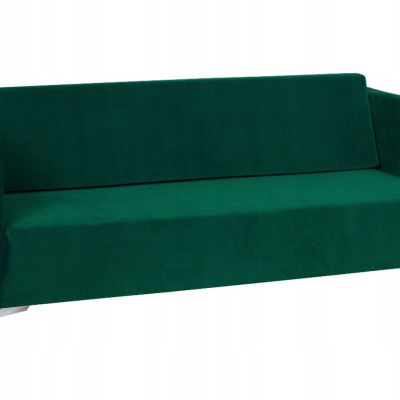 Dreisitzer-Sofa SIMON – dunkelgrün / Metallbeine