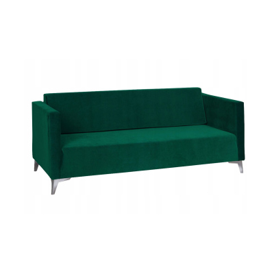 Dreisitzer-Sofa SIMON – dunkelgrün / Metallbeine