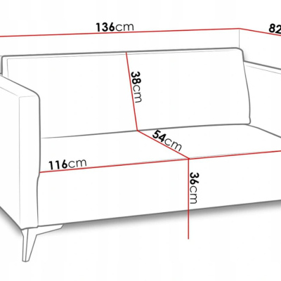 Zweisitzer-Sofa SIMON – dunkelblau / weiße Hochglanzbeine