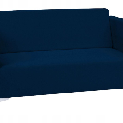 Zweisitzer-Sofa SIMON – dunkelblau / weiße Hochglanzbeine
