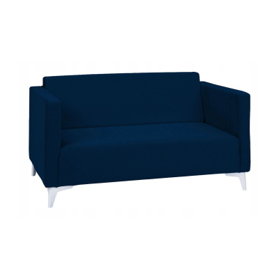 Zweisitzer-Sofa SIMON – dunkelblau / weiße Hochglanzbeine