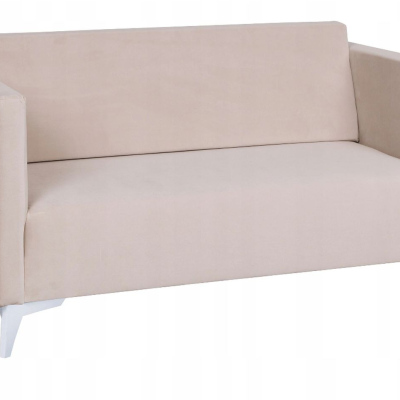 Zweisitzer-Sofa SIMON – beige/weiße Hochglanzbeine