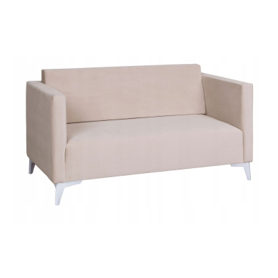 Zweisitzer-Sofa SIMON – beige/weiße Hochglanzbeine