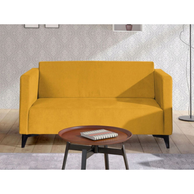 Zweisitzer-Sofa SIMON – gelb / schwarze Hochglanzbeine