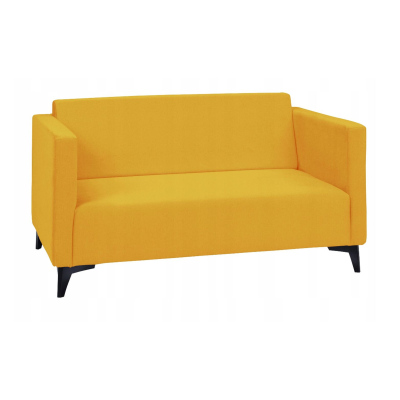 Zweisitzer-Sofa SIMON – gelb / schwarze Hochglanzbeine