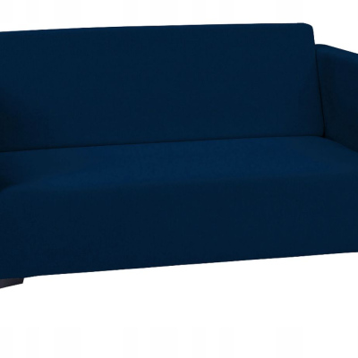 Zweisitzer-Sofa SIMON – dunkelblau / Beine in glänzendem Schwarz