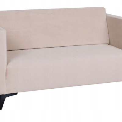 Zweisitzer-Sofa SIMON – beige / schwarze Hochglanzbeine