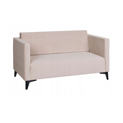Zweisitzer-Sofa SIMON – beige / schwarze Hochglanzbeine