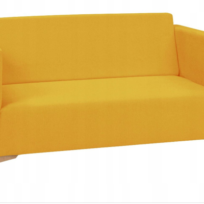 Zweisitzer-Sofa SIMON - gelb / Beine aus heller Eiche