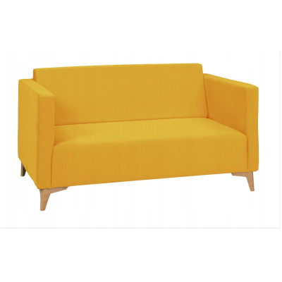 Zweisitzer-Sofa SIMON - gelb / Beine aus heller Eiche