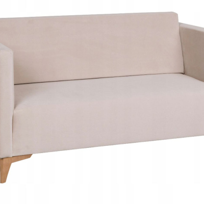 Zweisitzer-Sofa SIMON – beige / Beine aus heller Eiche