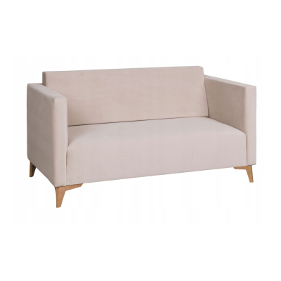 Zweisitzer-Sofa SIMON – beige / Beine aus heller Eiche