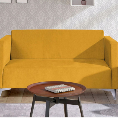 Zweisitzer-Sofa SIMON - gelb / Metallbeine