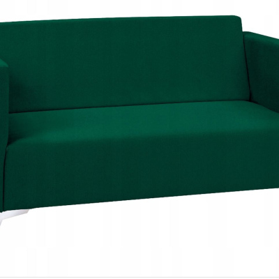 Zweisitzer-Sofa SIMON – dunkelgrün / Metallbeine