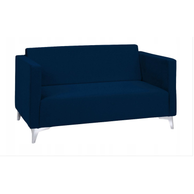 Zweisitzer-Sofa SIMON – dunkelblau / Metallbeine