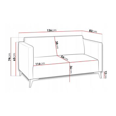 Zweisitzer-Sofa SIMON – beige / Metallbeine
