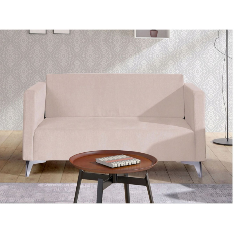 Zweisitzer-Sofa SIMON – beige / Metallbeine