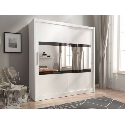 Kleiderschrank mit Spiegel 200 cm MARVAN 4 – weiß