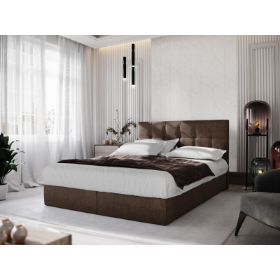 Gepolstertes Boxspringbett 160x200 PURAM – Braun