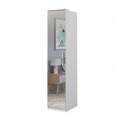 Eintüriger Spiegelschrank OLIKA – Breite 45 cm, weiß