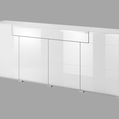 Glänzende Kommode mit Schublade COLORADO – weiß