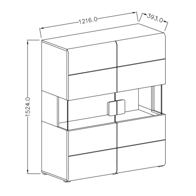 Hoher zweitüriger Schrank COLORADO – weiß