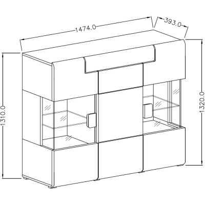 Moderner Schrank mit Schublade COLORADO – weiß