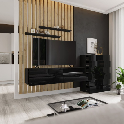 Elegante Wohnzimmerwand BRADT 54 - schwarz