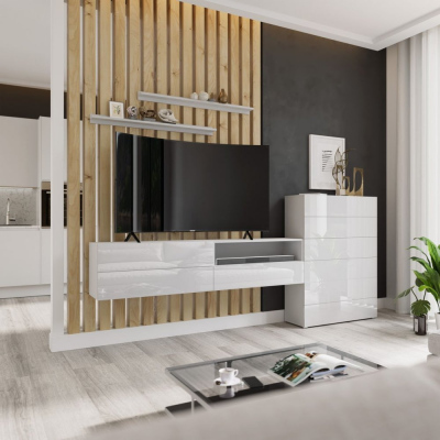 Elegante Wohnzimmerwand BRADT 54 - weiß