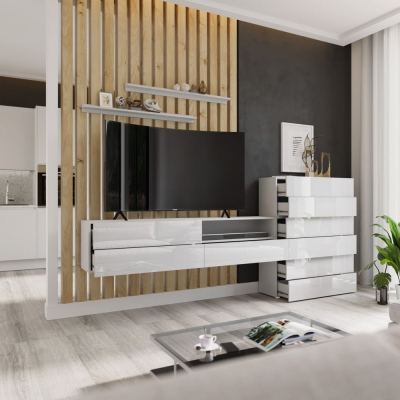 Elegante Wohnzimmerwand BRADT 54 - weiß