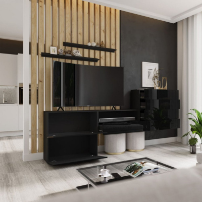 Moderne Wohnzimmerwand BRADT 52 - schwarz