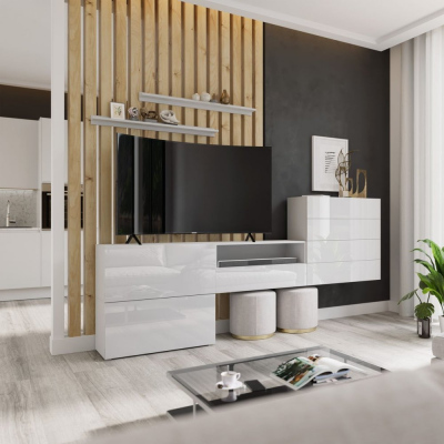 Moderne Wohnzimmerwand BRADT 52 – weiß