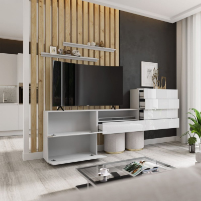 Moderne Wohnzimmerwand BRADT 52 – weiß