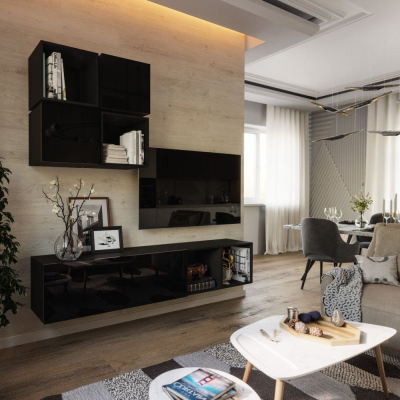 Wohnzimmerwand BRADT 43 - schwarz