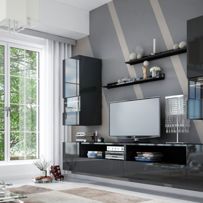 Elegante Wohnzimmerwand BRADT 41 - schwarz