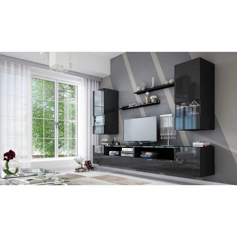 Elegante Wohnzimmerwand BRADT 41 - schwarz