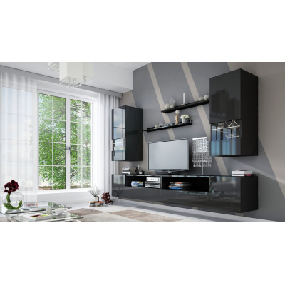 Elegante Wohnzimmerwand BRADT 41 - schwarz