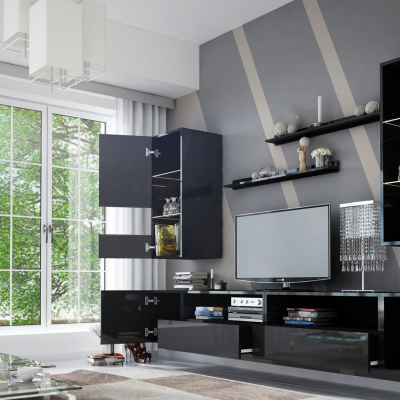 Elegante Wohnzimmerwand BRADT 41 - schwarz